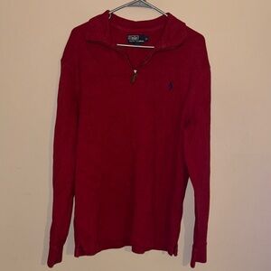 Polo Ralph Lauren XL Y2KMen's Red Half-Zip Sweater